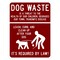 Sign Solutions Usa Dog Waste It's RequiRed By Law!, Aluminum, 24 in x 18 in DCS09DWT1824CUS00053 - alternate 1